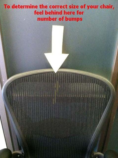 How to know what size Aeron chair I have.